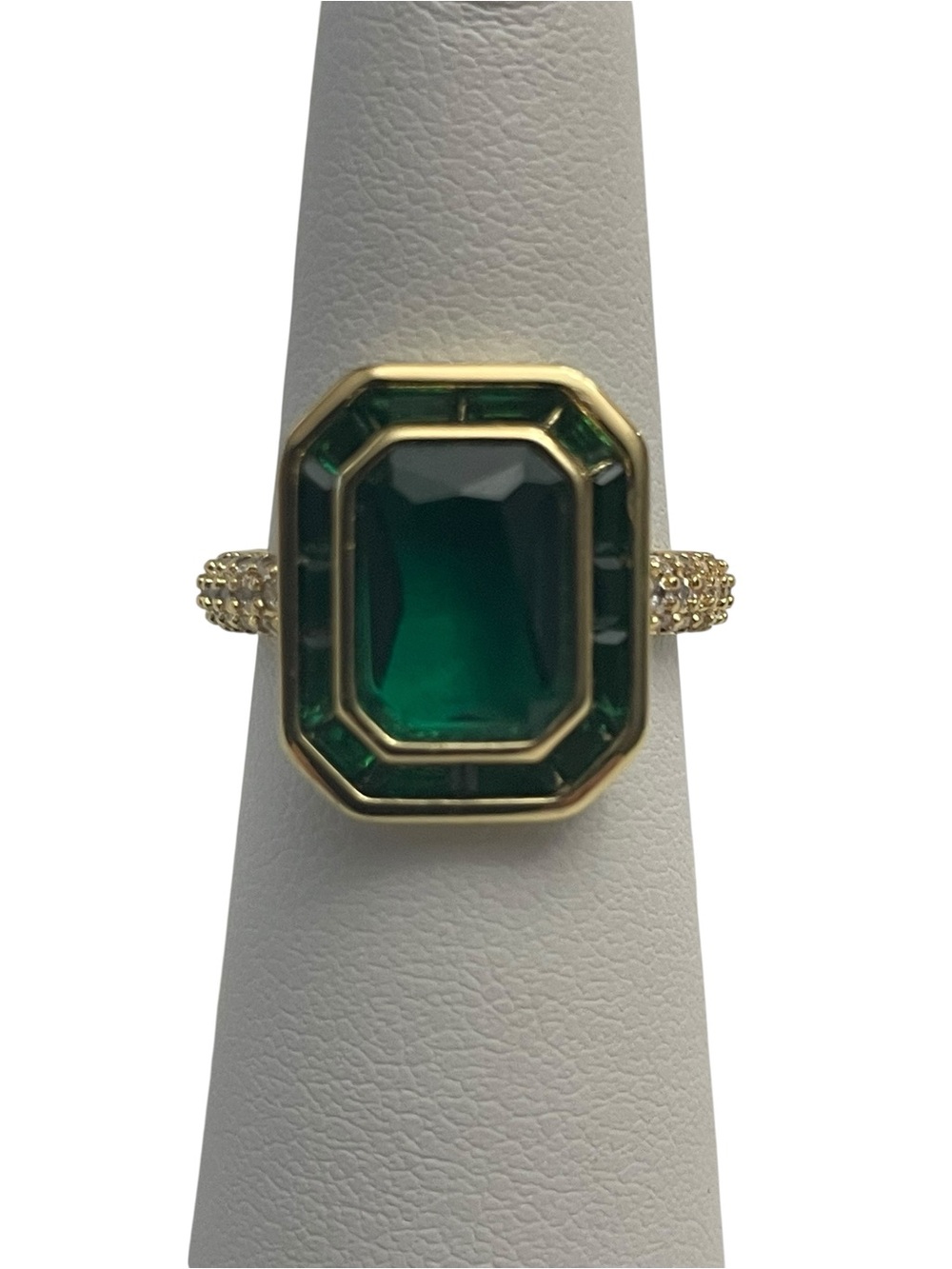 Bomb Party May Birthday Ring Sz 6 “The Cressida Ring” Gold/Emerald NWT